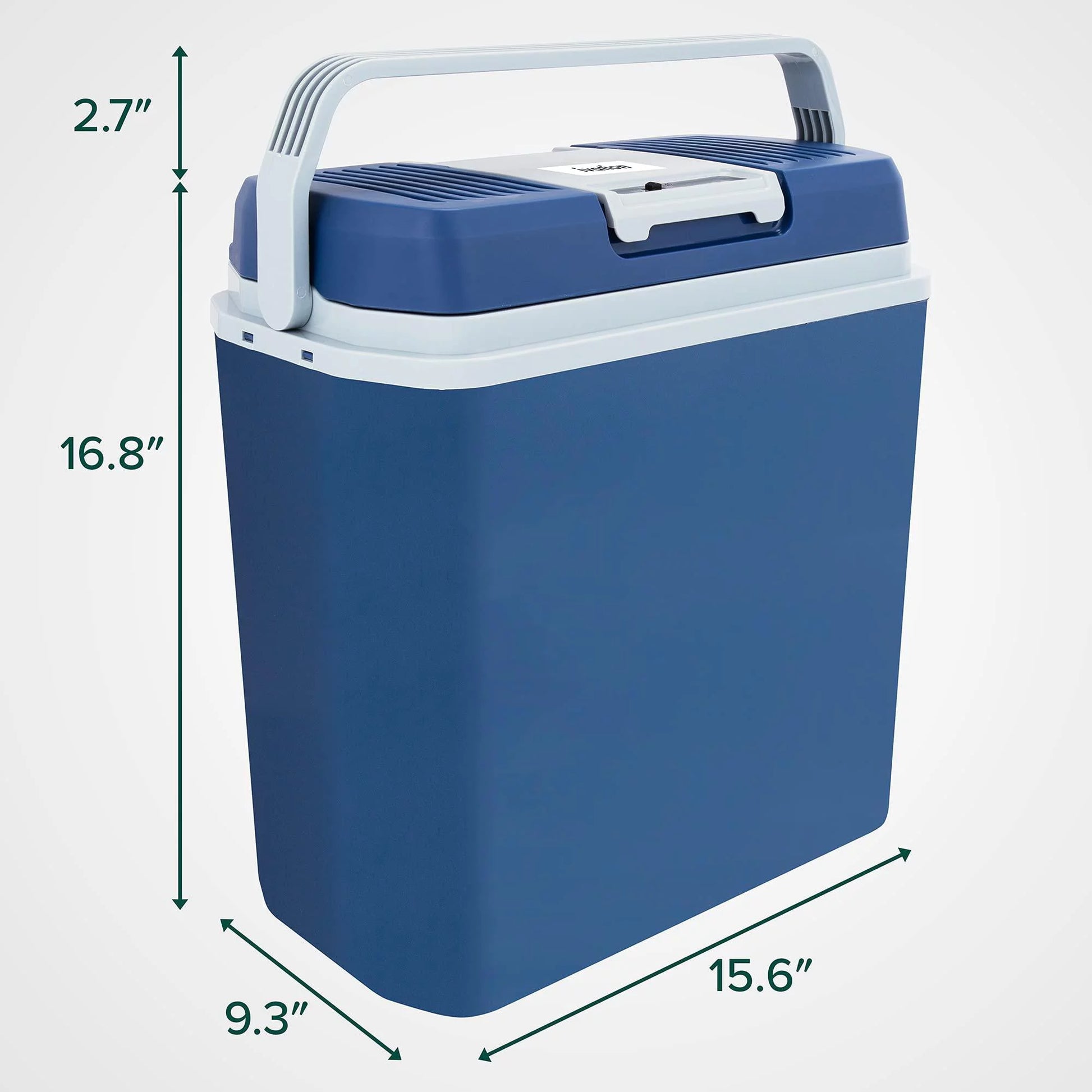 24L Portable Thermoelectric Cooler & Warmer 12V with Handle Blue