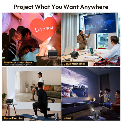 4K Smart Projector 18000 Lumen LED 1080P Wifi Bluetooth UHD Home Theater US