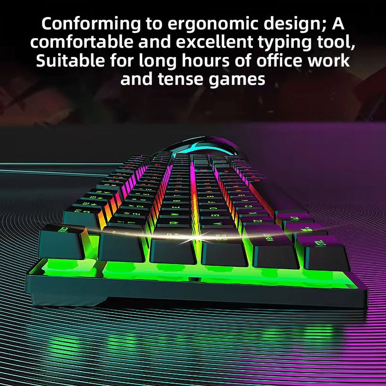 Wired Gaming Keyboard with RGB Backlight, Black