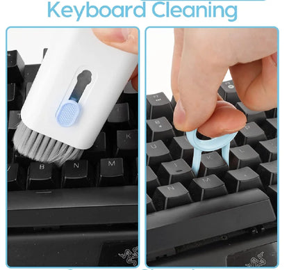 7-In-1 Multi-Device Cleaning Kit – Versatile Dust Brush for Keyboards, Screens & Earphones for Computers, Tablets & Bluetooth Devices