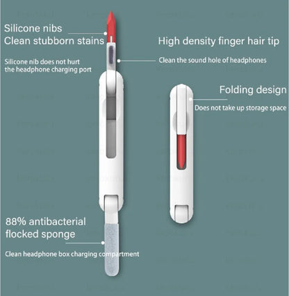 7-In-1 Multi-Device Cleaning Kit – Versatile Dust Brush for Keyboards, Screens & Earphones for Computers, Tablets & Bluetooth Devices