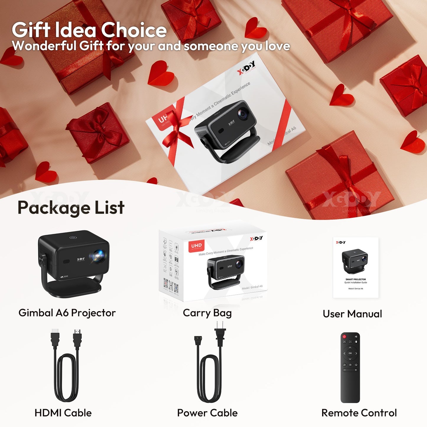 4K Smart Projector 18000 Lumen LED 1080P Wifi Bluetooth UHD Home Theater US